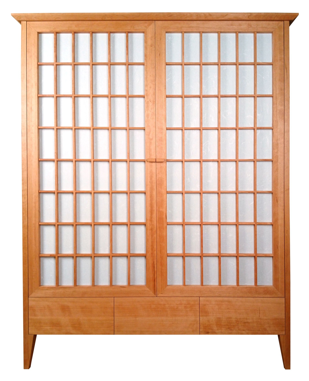 Kleiderschrank in amerikanischem Kirschbaum: frontal (© Tischlerei Andreas Degner)